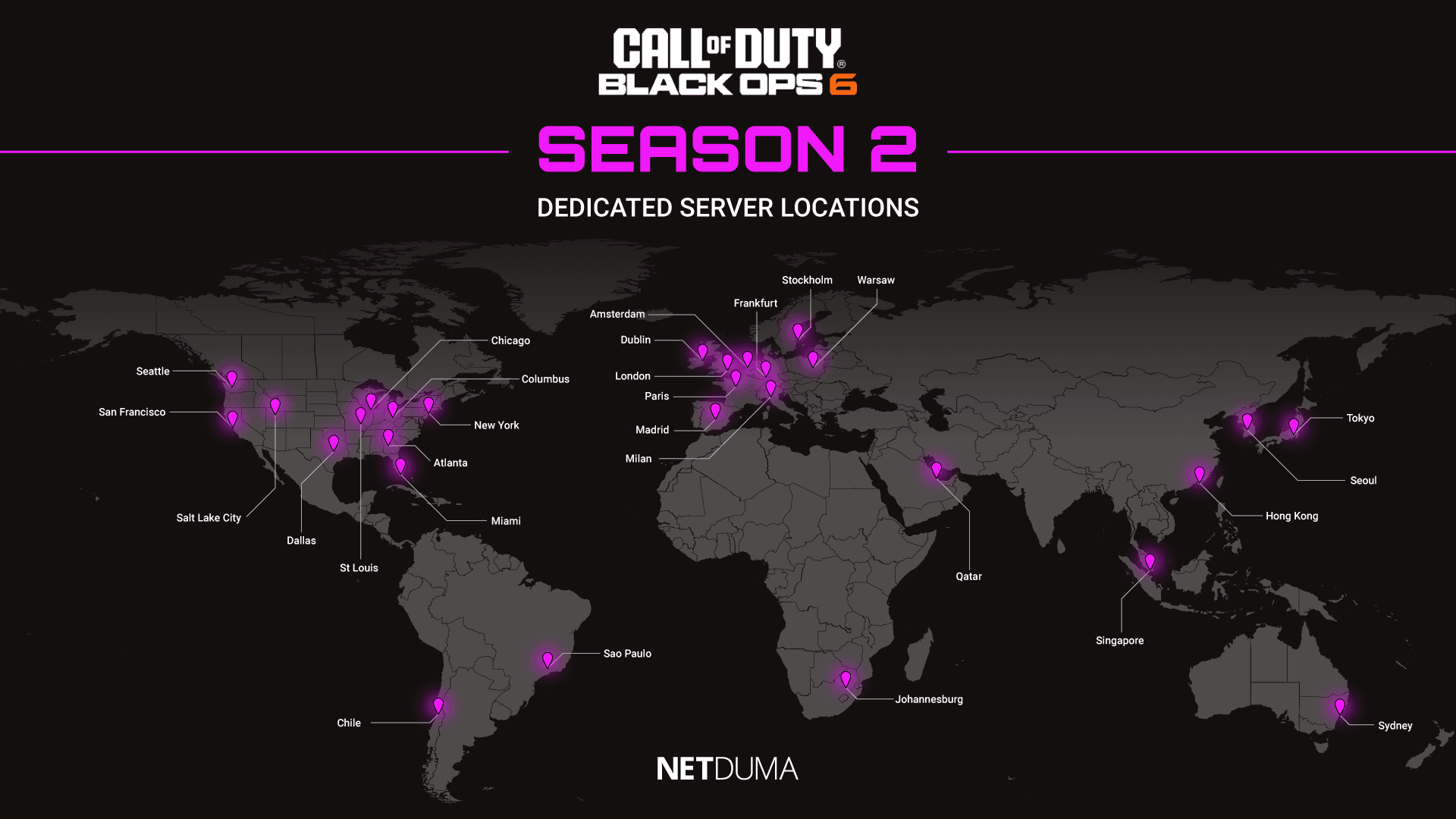 Black Ops 6 Season 2 Server Locations
