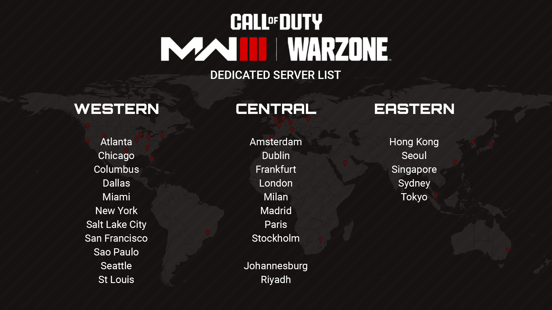 Ultimate guide to call of duty server locations for mw3 and warzone