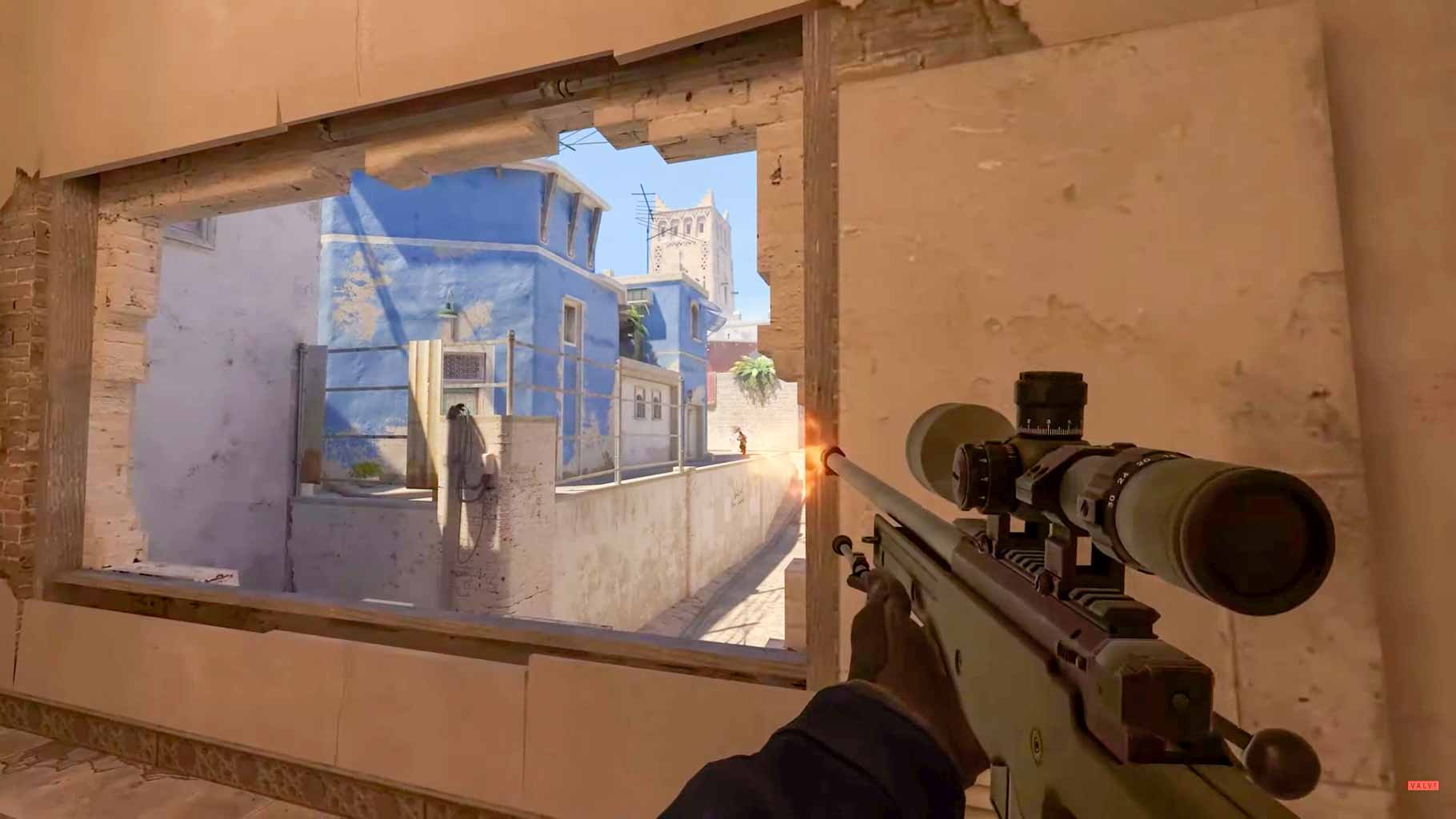 Intense Counter Strike 2 gameplay with player engaging in action.