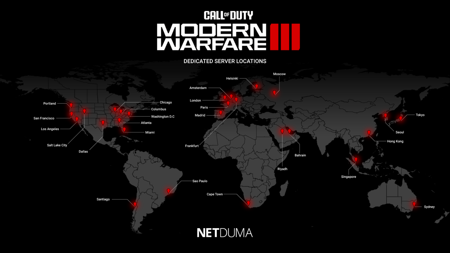 Call of Duty Modern Warfare 3 Server Locations Netduma