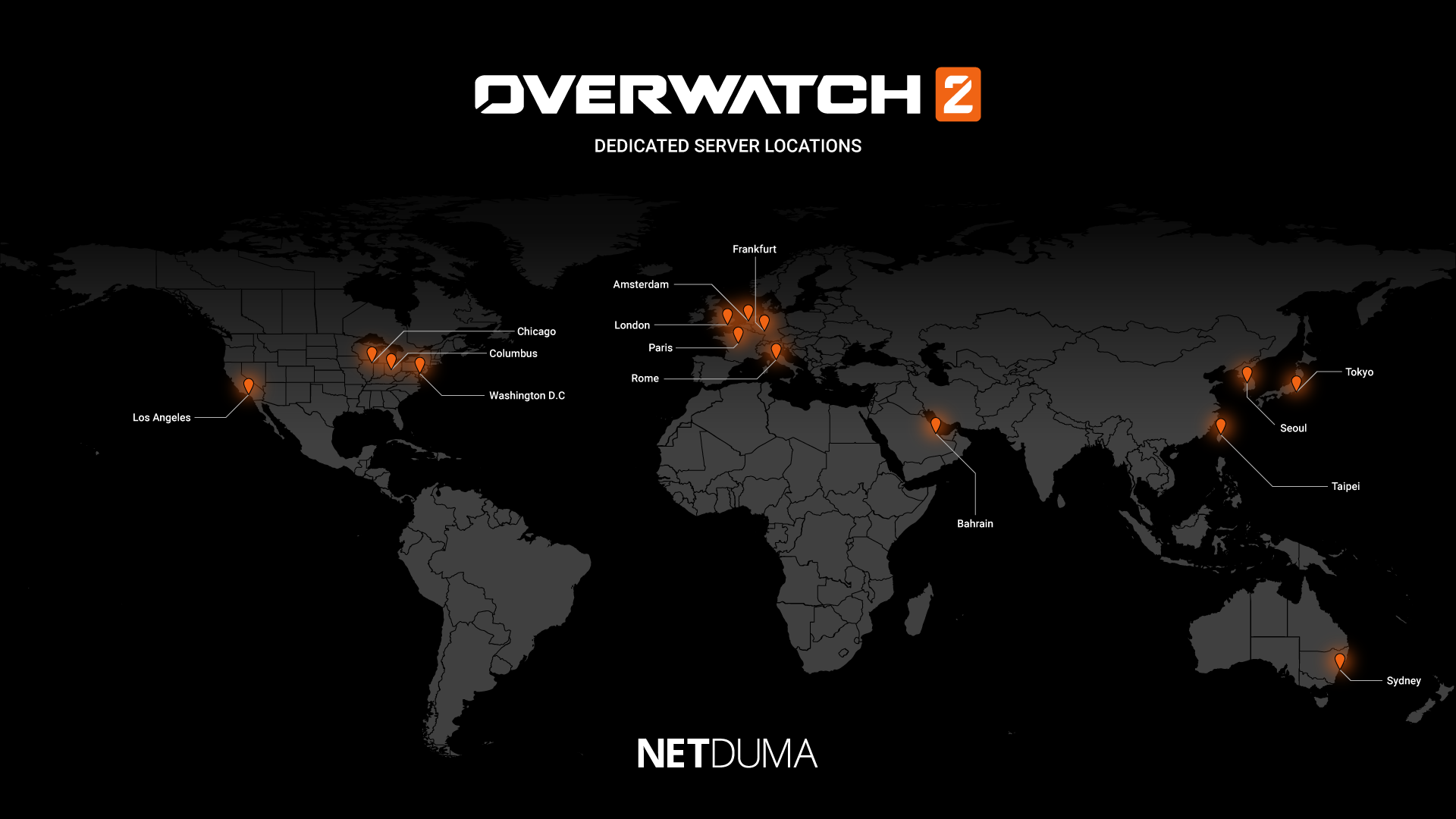 Donau koolhydraat Disciplinair Overwatch 2 Server Locations | Netduma